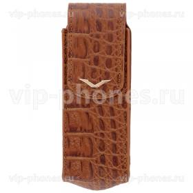 Кожаный чехол для Vertu Signature S Design Brown Alligator